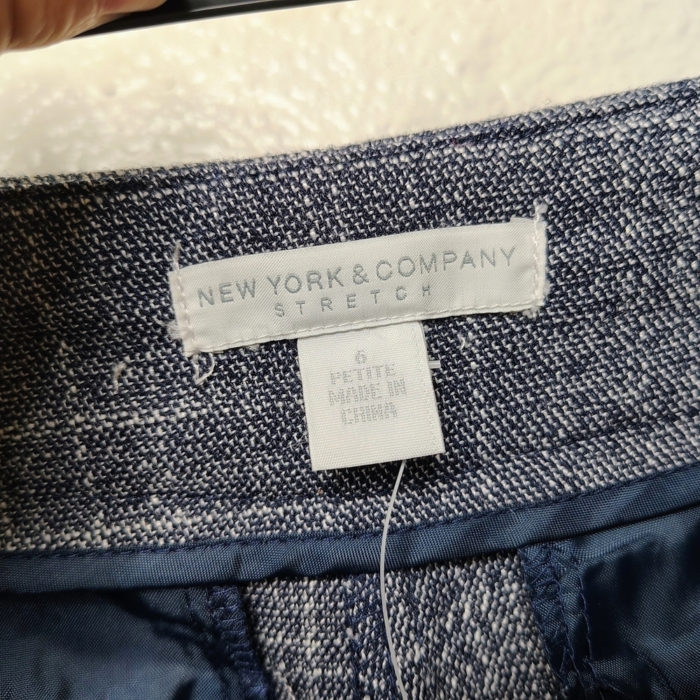 New York & Company Gray and White Stretch Trousers Pants Sz 6P - Picture 2 of 12
